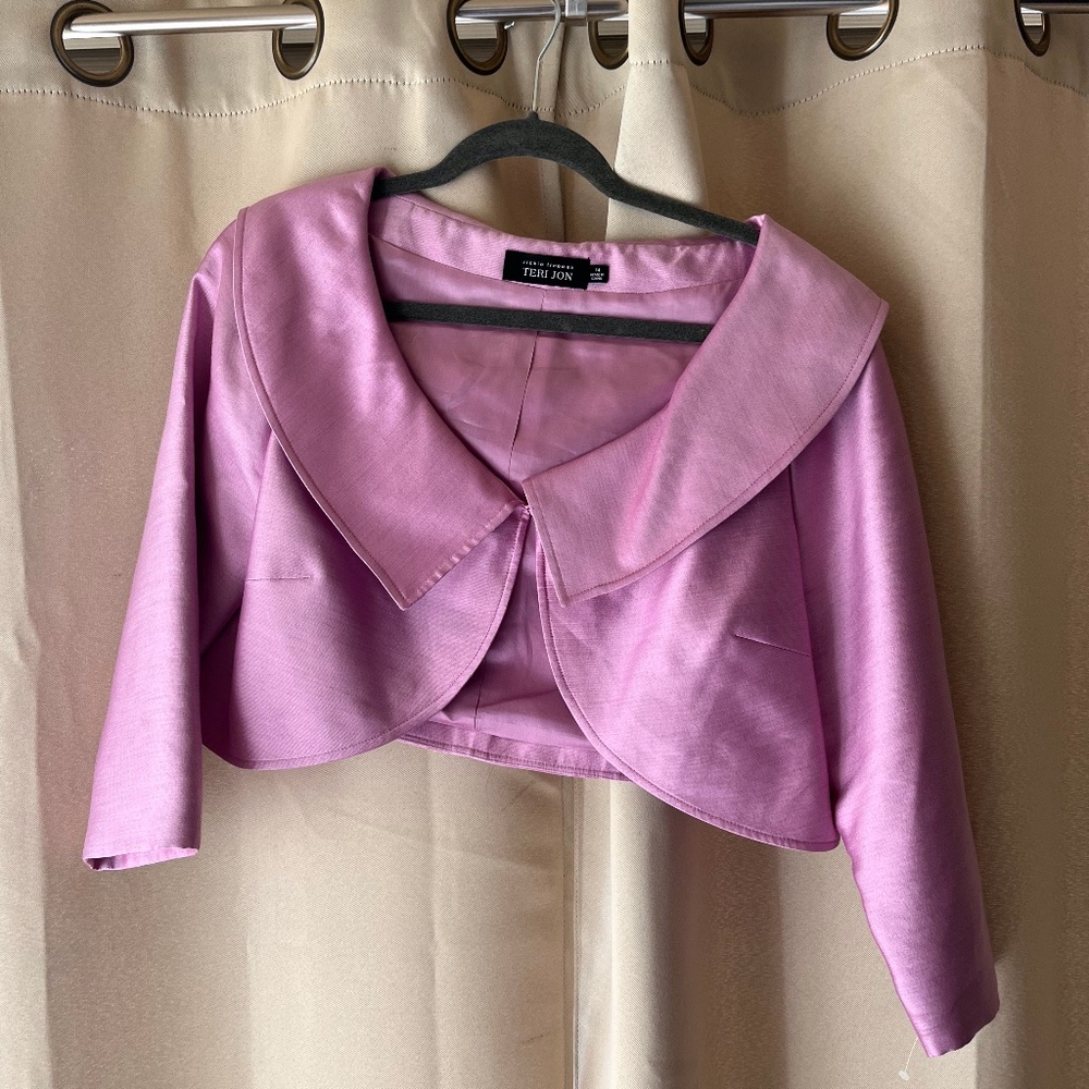Rickie Freeman Teri Jon Formal Jacket in Barbie Pink! Size 14